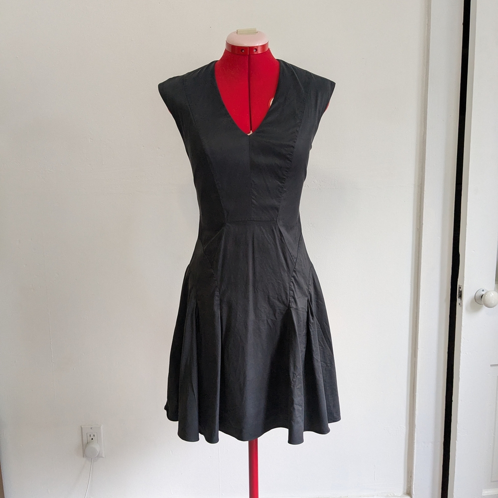 Rebecca Taylor Black Sleeveless V-Neck Mini Dress